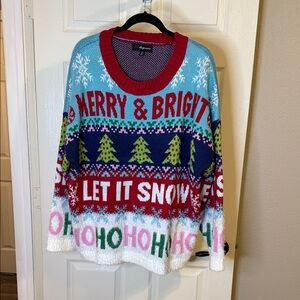 32 Degrees Red and Gray Knit Pullover